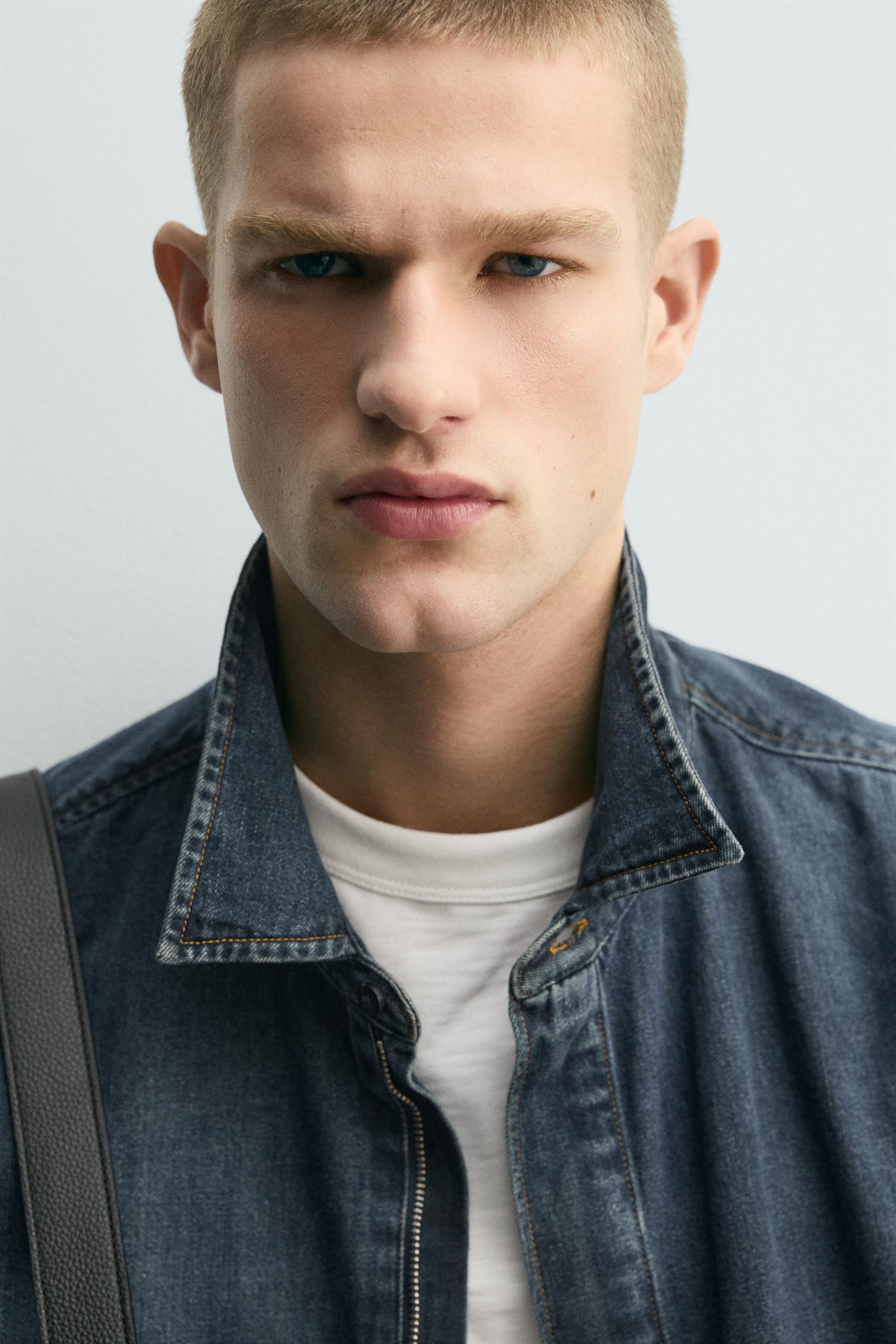 ZIP-UP DENIM SHIRT